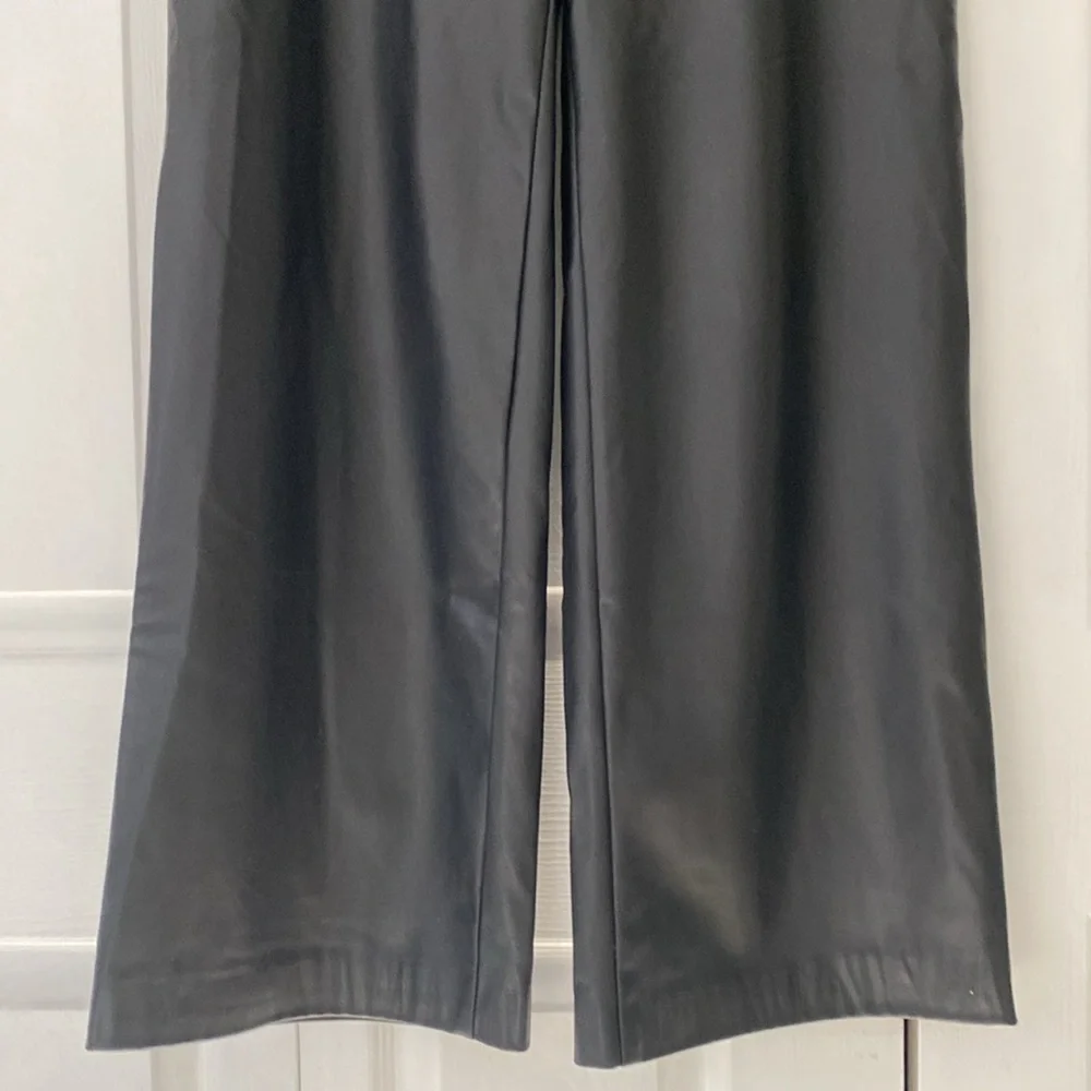 Zara | Wide Leg High Waisted Faux Leather Trousers - Picture 6 of 8